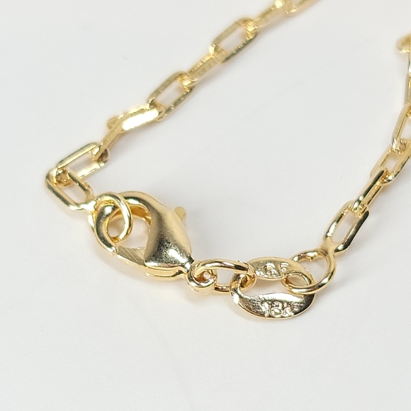 18K Gold Filled Dainty Paperclip Chain Necklace - Picture 4 of 8